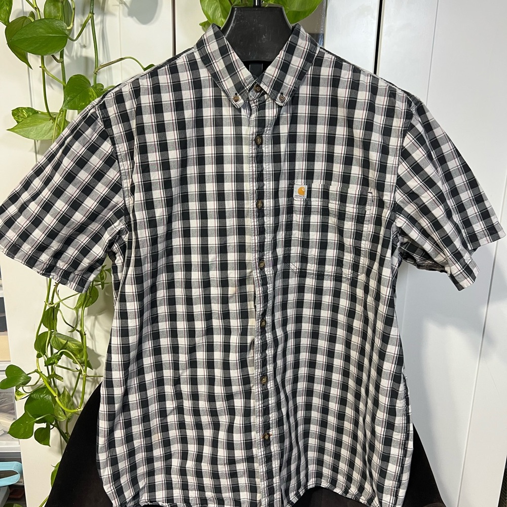 Carhartt Men's 100% Cotton Checkered Button Down Shirt